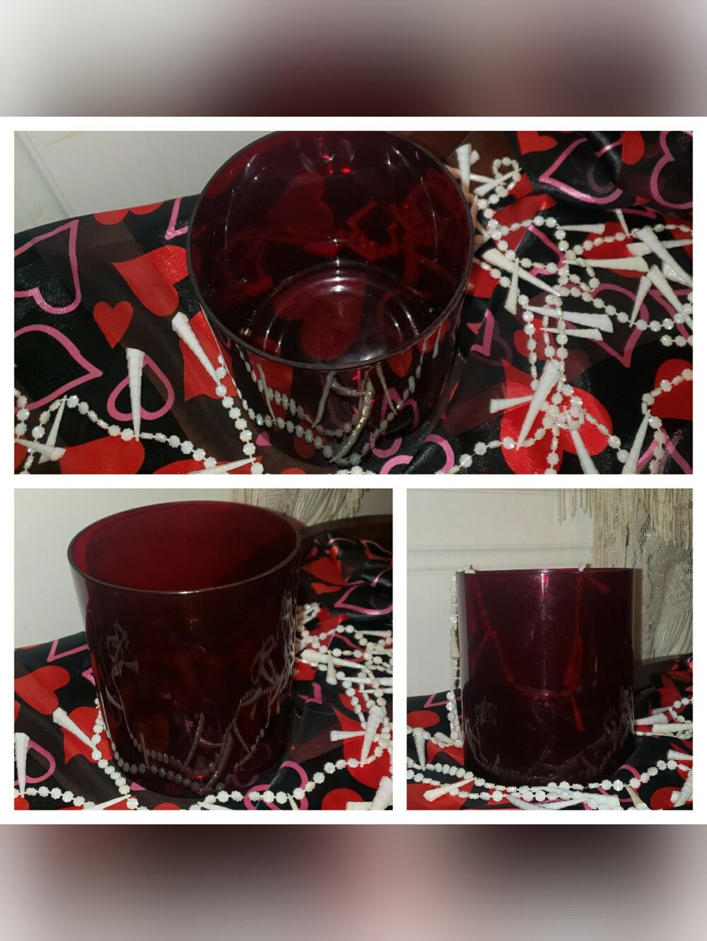 Ruby Red Glass Decorative Candle Holder - Home Accents